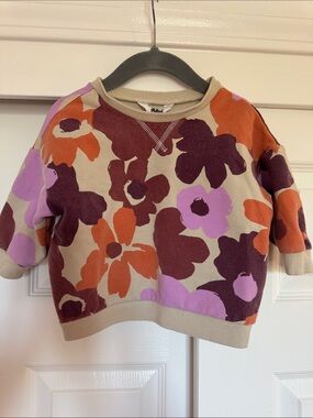Cotton On Floral Crewneck Sweatshirt in Beige, Orange & Purple